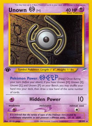 Unown [H] 028/105 - Neo Destiny 1st Edition