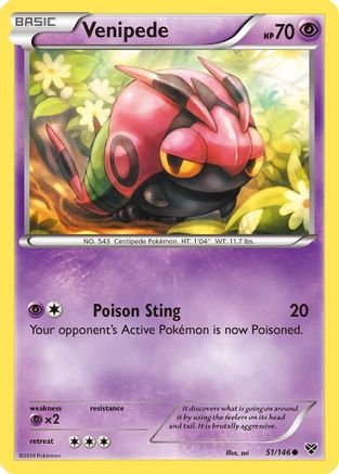 Venipede 051/146 - XY Base Set Reverse Holofoil