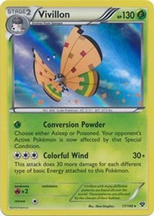 Vivillon (High Plains [Orange]) 017 - XY Base Set Reverse Holofoil