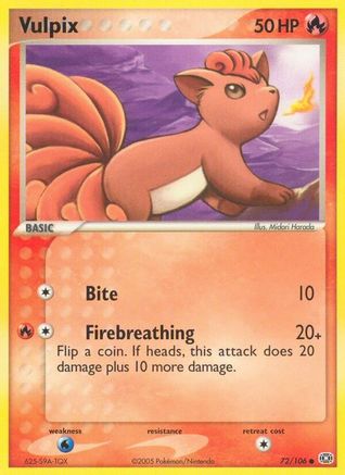 Vulpix 072 - Emerald - Reverse Holofoil