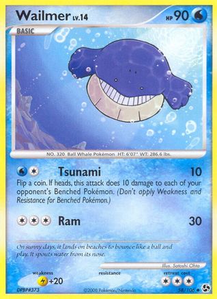Wailmer 058/106 - Great Encounters Reverse Holofoil