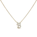 10K White Gold Diamond Accent "A" Initial Script Style Pendant Necklace