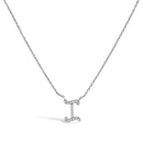 10K White Gold Diamond Accent "A" Initial Script Style Pendant Necklace
