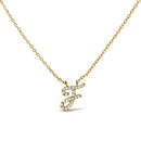 10K White Gold Diamond Accent "A" Initial Script Style Pendant Necklace