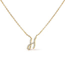 10K White Gold Diamond Accent "A" Initial Script Style Pendant Necklace