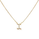 10K White Gold Diamond Accent "A" Initial Script Style Pendant Necklace