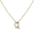 10K White Gold Diamond Accent "A" Initial Script Style Pendant Necklace