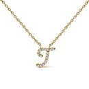 10K White Gold Diamond Accent "A" Initial Script Style Pendant Necklace
