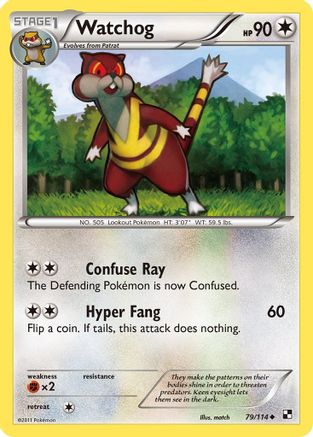 Watchog 079/114 - Black and White Reverse Holofoil