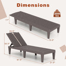 Outdoor PP Chaise Lounge Chairs Set of 2 with 4-Position Adjustable Backrests