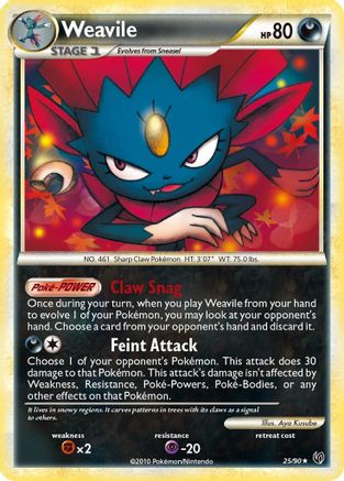Weavile 025/90 - Undaunted Reverse Holofoil