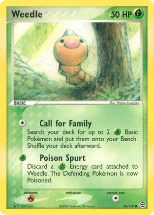 Weedle 086/112 - FireRed & LeafGreen Reverse Holofoil