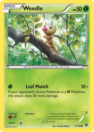 Weedle 003/146 - XY Base Set Reverse Holofoil