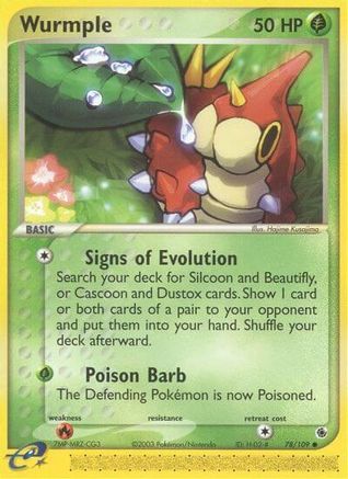 Wurmple 078/109 - Ruby and Sapphire Reverse Holofoil