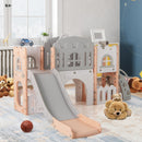 All-in-1 Toddler Slide Playset Playground with Tunnel and Ladder and Basketball