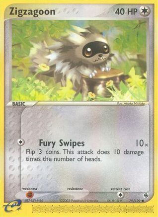 Zigzagoon 079/109 - Ruby and Sapphire Reverse Holofoil
