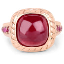 9.14 Carat Glass Filled Ruby and Ruby .925 Sterling Silver Ring