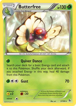 Butterfree 003/106 - XY  Flashfire Reverse Holofoil