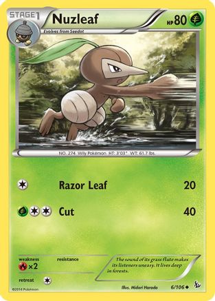 Nuzleaf 006/106 - XY  Flashfire Reverse Holofoil