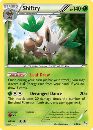 Shiftry 007/106 - XY  Flashfire Reverse Holofoil