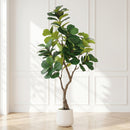 6FT Artificial Fiddle Leaf Fig Tree with White Pot