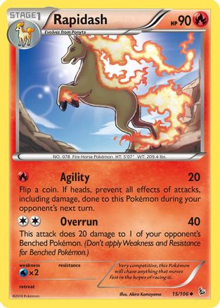Rapidash 015/106 - XY  Flashfire Reverse Holofoil
