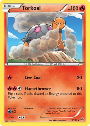 Torkoal 016/106 - XY  Flashfire Reverse Holofoil