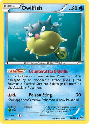 Qwilfish 021/106 - XY  Flashfire