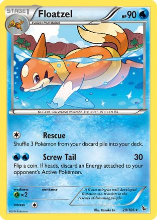 Floatzel 029/106 - XY  Flashfire Reverse Holofoil