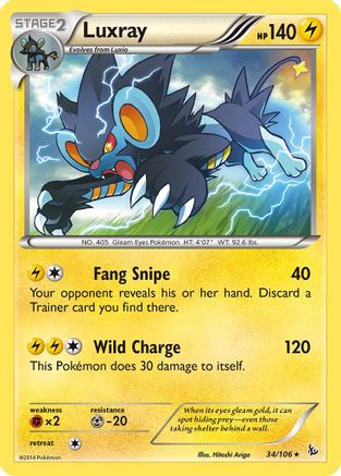 Luxray 034/106 - XY  Flashfire Reverse Holofoil