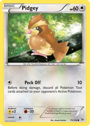 Pidgey 075/106 - XY  Flashfire Reverse Holofoil