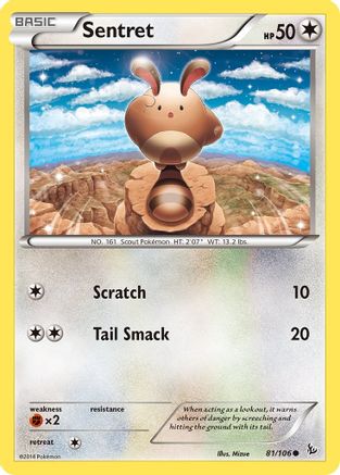 Sentret 081/106 - XY  Flashfire Reverse Holofoil