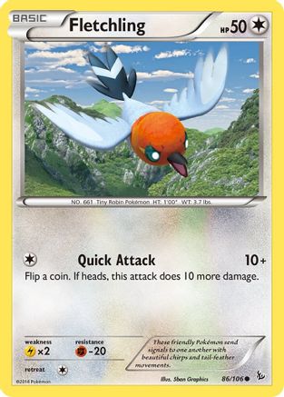 Fletchling 086/106 - XY  Flashfire Reverse Holofoil