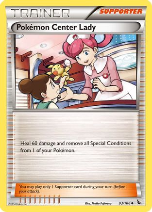 Pokemon Center Lady 093/106 - XY  Flashfire Reverse Holofoil