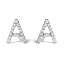 10K White Gold 1/10 Cttw Diamond Initial â€œAâ€ Stud Earring
