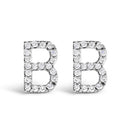 10K White Gold 1/10 Cttw Diamond Initial â€œAâ€ Stud Earring