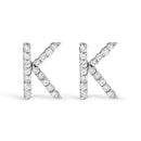10K White Gold 1/10 Cttw Diamond Initial â€œAâ€ Stud Earring