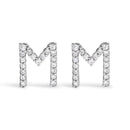 10K White Gold 1/10 Cttw Diamond Initial â€œAâ€ Stud Earring
