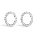 10K White Gold 1/10 Cttw Diamond Initial â€œAâ€ Stud Earring