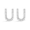 10K White Gold 1/10 Cttw Diamond Initial â€œAâ€ Stud Earring