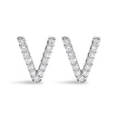 10K White Gold 1/10 Cttw Diamond Initial â€œAâ€ Stud Earring