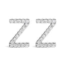 10K White Gold 1/10 Cttw Diamond Initial â€œAâ€ Stud Earring