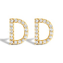 10K White Gold 1/10 Cttw Diamond Initial â€œAâ€ Stud Earring