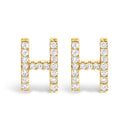 10K White Gold 1/10 Cttw Diamond Initial â€œAâ€ Stud Earring