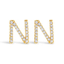 10K White Gold 1/10 Cttw Diamond Initial â€œAâ€ Stud Earring