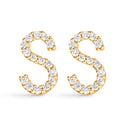 10K White Gold 1/10 Cttw Diamond Initial â€œAâ€ Stud Earring