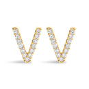 10K White Gold 1/10 Cttw Diamond Initial â€œAâ€ Stud Earring