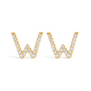 10K White Gold 1/10 Cttw Diamond Initial â€œAâ€ Stud Earring