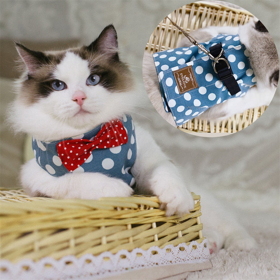 Rope Cat Traction Cat Chest Strap Set Bow