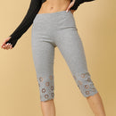 Oversized Leggings Summer Hollow Out Hot Printed Pattern Women